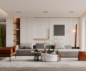 Modern Wabi-sabi Style A Living Room-ID:973567968