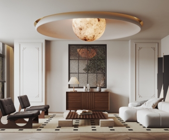Modern Wabi-sabi Style A Living Room-ID:592345951