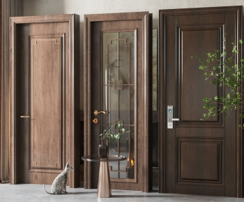 New Chinese Style Solid Wood Door-ID:123684886