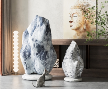 新中式石头雕塑摆件-ID:145061026