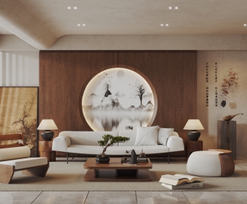New Chinese Style A Living Room-ID:350984101