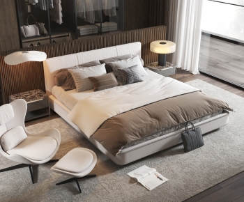Modern Double Bed-ID:935539961