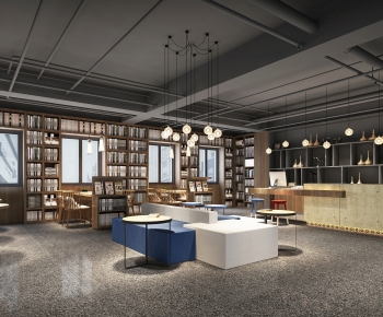 Industrial Style Bookstore Book Bar-ID:986190089