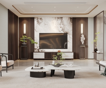 New Chinese Style A Living Room-ID:773185975