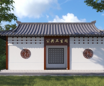 新中式风格公共厕所建筑外观-ID:208053116