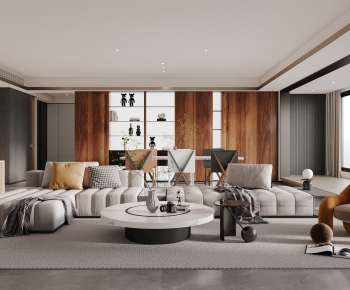 Modern Wabi-sabi Style A Living Room-ID:173208005