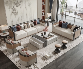 New Chinese Style Sofa Combination-ID:190424926