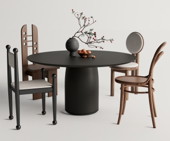 Wabi-sabi Style Dining Table And Chairs-ID:143119102