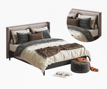 Modern Double Bed-ID:709817893