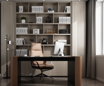 Modern Computer Desk And Chair-ID:121259792