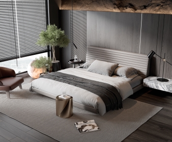 Modern Double Bed-ID:776437048