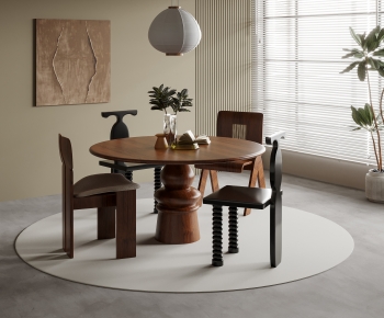 Modern Wabi-sabi Style Dining Table And Chairs-ID:593895912