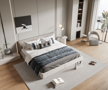 Modern Double Bed-ID:602910043