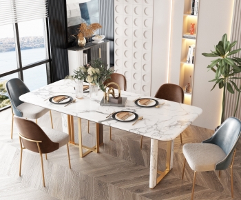 Modern Dining Table And Chairs-ID:237592945