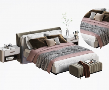 Modern Double Bed-ID:321400887