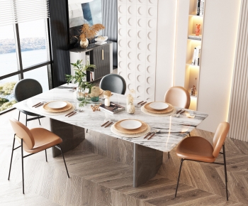 Modern Dining Table And Chairs-ID:578634029
