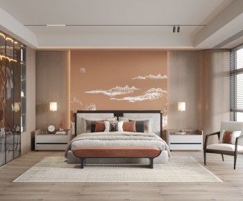 New Chinese Style Bedroom-ID:377162931