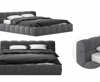 Modern Double Bed-ID:692550909