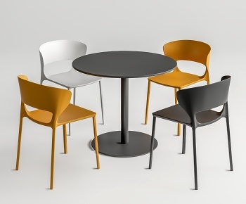现代休闲圆形桌椅3D模型