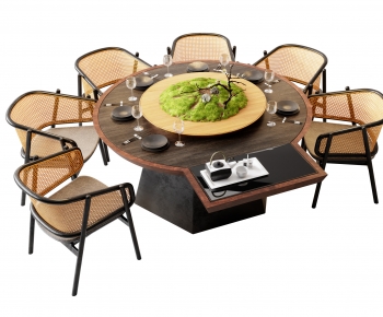 新中式圆形餐桌椅-ID:931185017