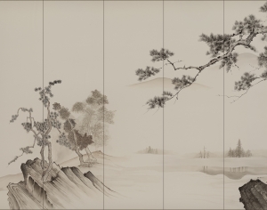中式山水壁纸，壁画-ID:871794942