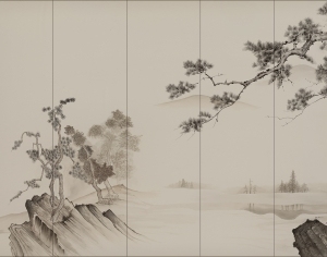 中式山水壁纸，壁画-ID:5643885