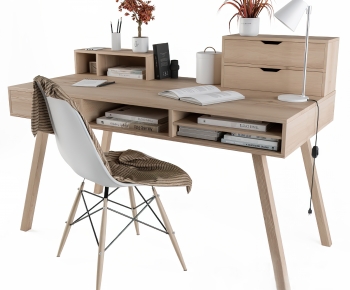 Modern Computer Desk And Chair-ID:596421969