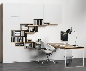 Modern Computer Desk And Chair-ID:234302045