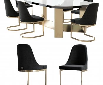 Post Modern Style Dining Table And Chairs-ID:335536968