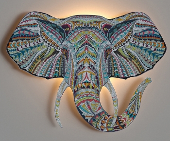 现代大象装饰壁灯-ID:427288063