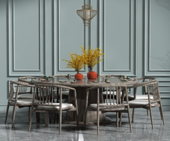 New Chinese Style Dining Table And Chairs-ID:811192995