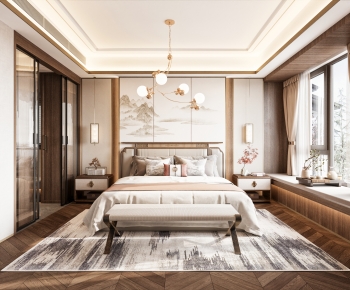 New Chinese Style Bedroom-ID:854020129