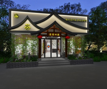 New Chinese Style Facade Element-ID:390746129