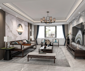 New Chinese Style A Living Room-ID:842559108