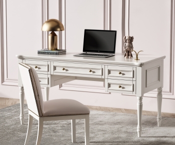 Simple European Style Computer Desk And Chair-ID:193550117