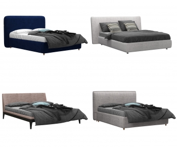 Modern Double Bed-ID:843642954