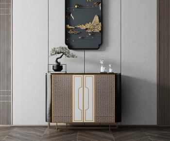New Chinese Style Entrance Cabinet-ID:764700893