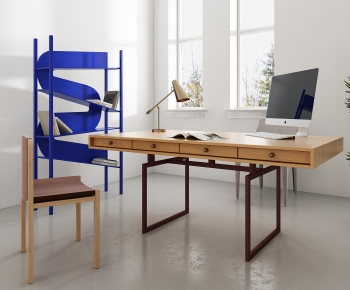 Modern Computer Desk And Chair-ID:232587101