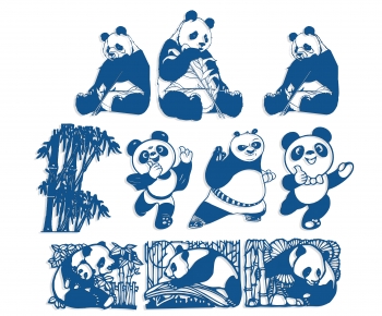 现代卡通熊猫墙饰-ID:498073102