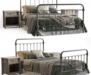 Industrial Style Double Bed-ID:686966906