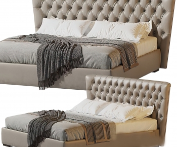 Simple European Style Double Bed-ID:605598934