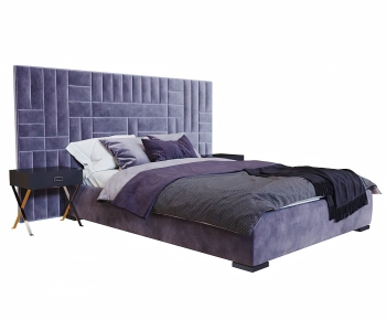 Modern Double Bed-ID:917339093