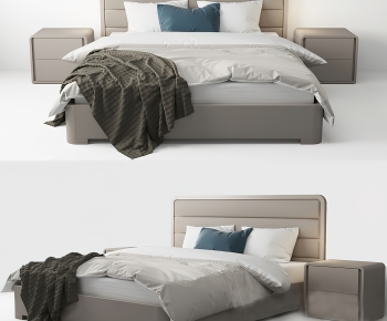 Modern Double Bed-ID:255686042