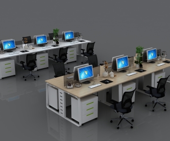 现代电脑办公桌椅-ID:160233028