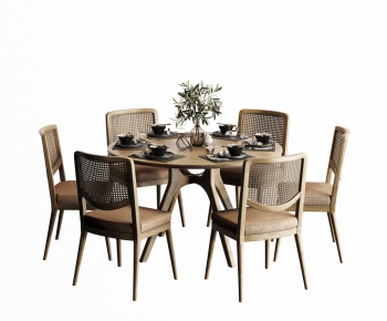Wabi-sabi Style Dining Table And Chairs-ID:812583929