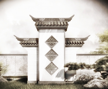 Chinese Style Landscape Wall-ID:290361885