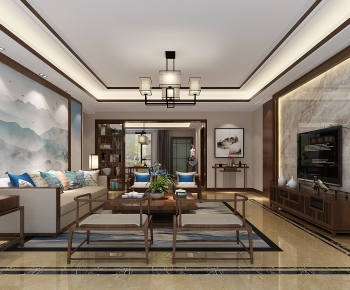 Chinese Style A Living Room-ID:573251965