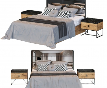 Modern Double Bed-ID:753942972