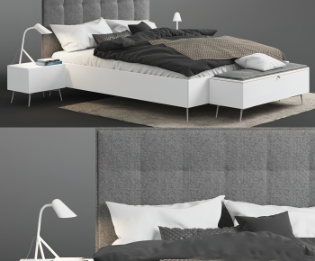 Modern Double Bed-ID:848100909