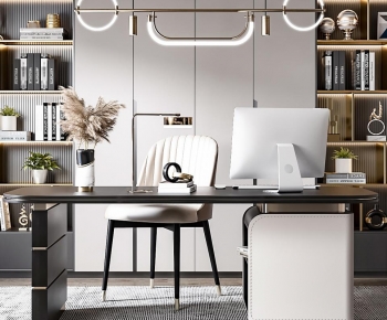 Modern Computer Desk And Chair-ID:104336986